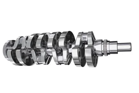 4 in line crankshaft. 3D render Stock Illustration