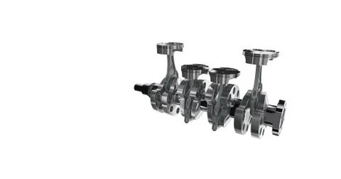 4 in line engine. 3D render Stock Illustration