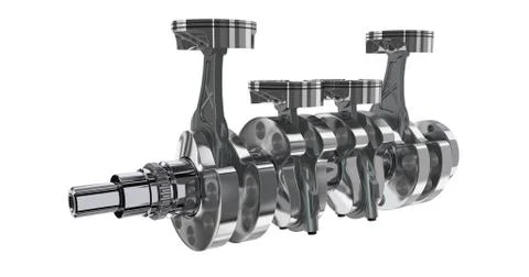 4 in line engine. 3D render Stock Illustration