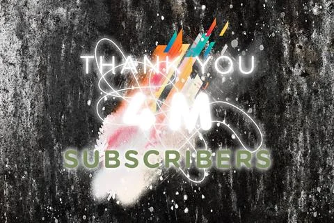 4 Million  subscribers celebration greeting banner with  Gleam Design Stock Illustration