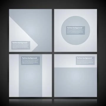 4 minimal square backgrounds. Useful for posters, CD and advertising. Stock Illustration