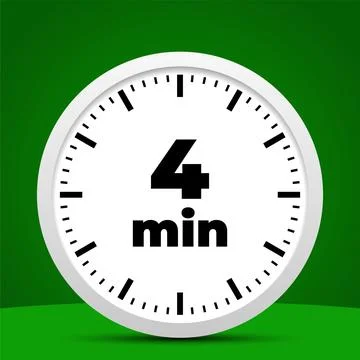 4 minute time clock countdown number icon design Stock Illustration