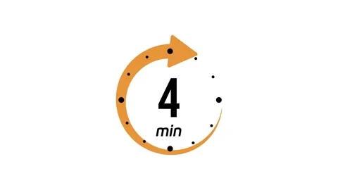 4 minutes timer symbol color style isolated on white background. 4 min time Stock Footage 166420016