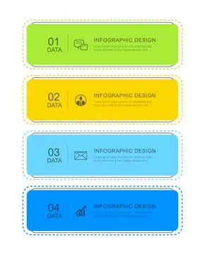 4 modern data infographics tab index template. Illustration abstract backgr.. Stock Illustration
