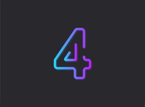 4, modern gradient number. Trendy, dynamic creative style design. For logo, b Stock Illustration