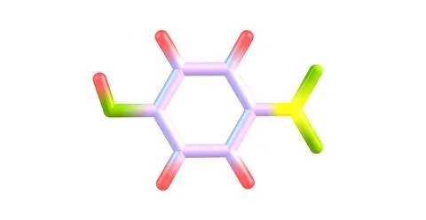 4-Nitrophenol molecular structure isolated on white Stock Illustration