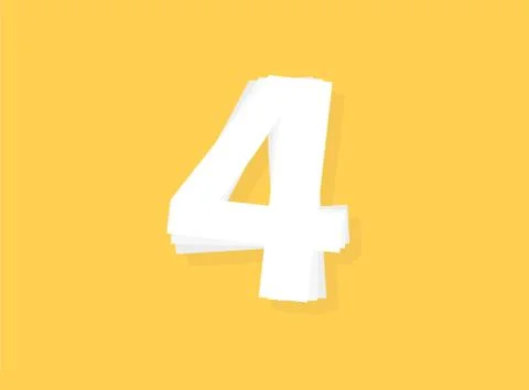 4 Number vector, modern layers design font. Eps10 illustration 스톡 일러스트