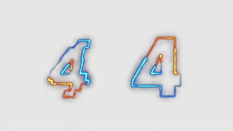 4 Numbers Syber Light Font, Alpha Channel Stock Footage 239026203
