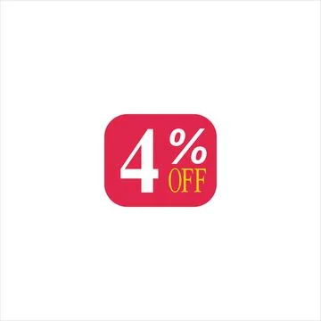 4 offer tag discount vector icon stamp on a white background 스톡 일러스트