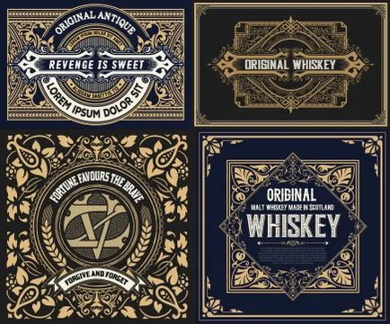 4 Old desigsn for packing Stock Illustration