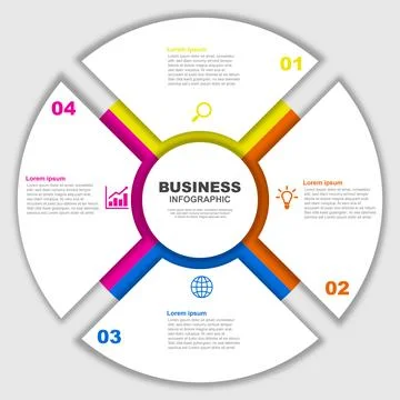4 Option cycle infographic template. circular business process diagram. 스톡 일러스트