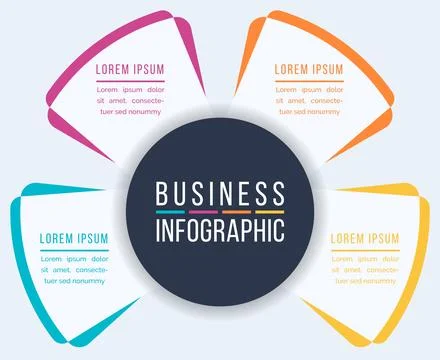 4 Options Infographic design 4 Steps, objects, elements or options business info Illustrazione stock