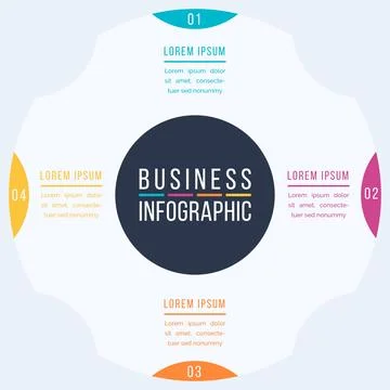 4 Options Infographic template 4 steps, objects, elements or options infographic Stock Illustration
