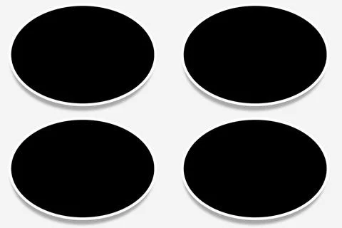 4 Oval Photo Frames Horizontal Stock Illustration