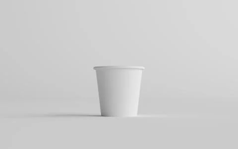 4 oz. Small Single Wall Paper Espresso  Coffee Cup Mockup  - One Cup. 3D Illu Stock Illustration