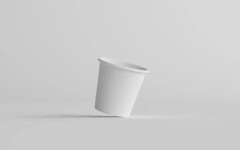 4 oz. Small Single Wall Paper Espresso  Coffee Cup Mockup  - One Cup. 3D Illu Stock Illustration