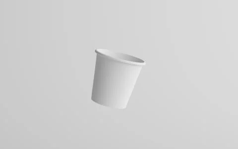4 oz. Small Single Wall Paper Espresso  Coffee Cup Mockup  - One Floating Cup Stock Illustration