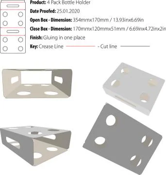 4 Pack Bottle Holder die cut vector-eps Stock Illustration