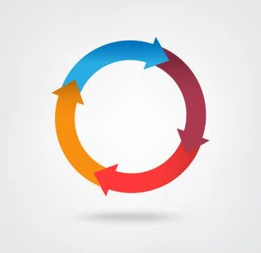 4 part arrow wheel chart icon Stock Illustration