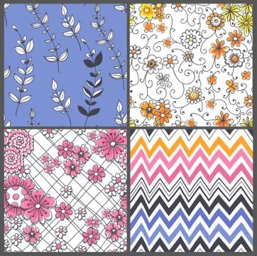 4 patterns Stock Illustration