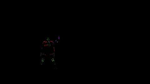 4 people dancing in costumes of LEDs Stock Footage 101697247