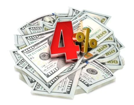 4 percent 3d. Stock Illustration