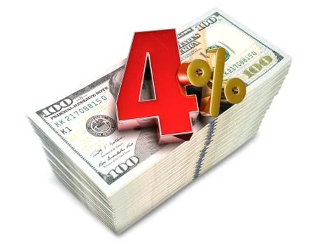 4 percent 3d. Stock Illustration