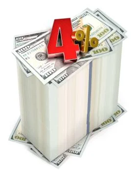 4 percent 3d. Stock Illustration