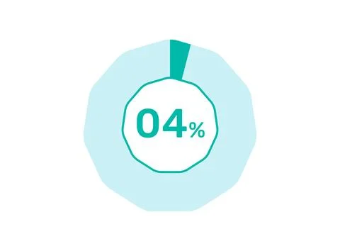 4% Percentage, Circle Pie Chart showing 4% Percentage diagram infographic f.. Illustrazione stock