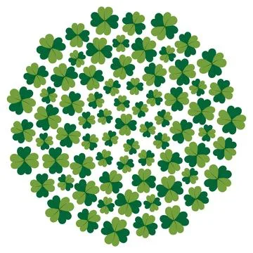 4 petal clover Round background Texture. Different sizes quatrefoils backdrop in Stock Illustration