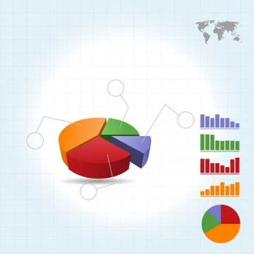 4 piece Pie Graph infographic vector Stock Illustration