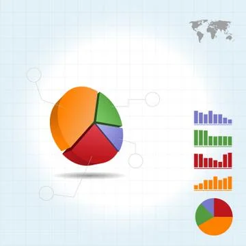 4 piece Pie Graph infographic vector Stock Illustration