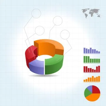 4 piece Pie Graph infographic vector Stock Illustration