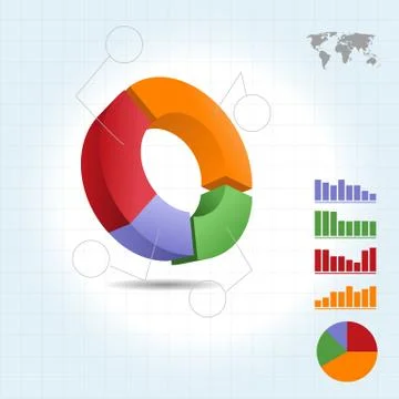 4 piece Pie Graph inforgraphic vector Stock Illustration