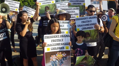 #4 protest rally for immigrant children at the White House in Washington, DC Stock Footage 40273734