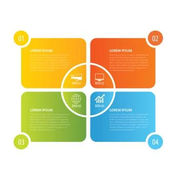 4 rectangle infographic design template. Vector can be used for timeline wo.. Stock Illustration