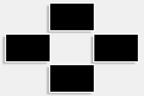 4 Rectangle Photo Frames Gallery Layout Stock Illustration