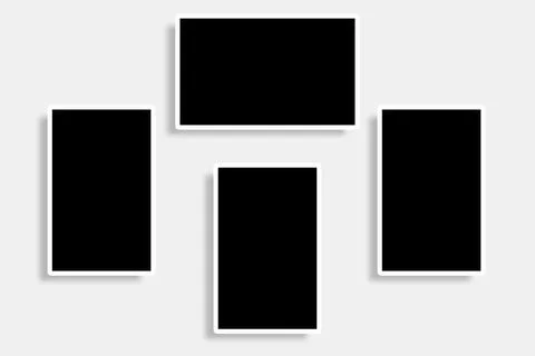 4 Rectangle Photo Frames Gallery Layout Vertical Stock Illustration