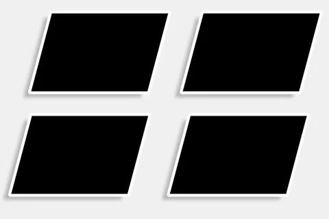 4 Rectangle Photo Frames Parallelogram Shape Stock Illustration