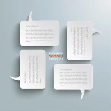 4 rectangle speech bubbles Stock Illustration
