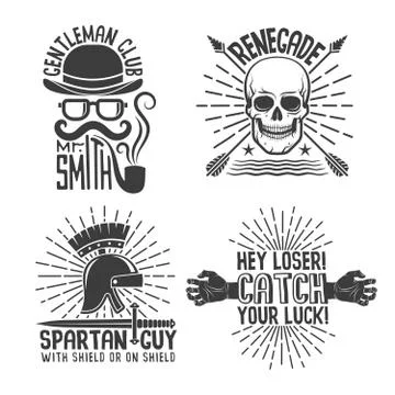 4 retro hipster logo Stock-Illustration