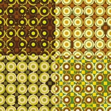 4 retro seamless patterns Stock Illustration