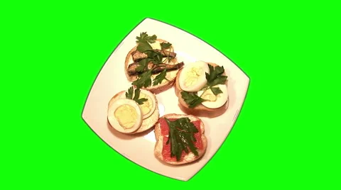 4 sandwiches rotating 01 Stock Footage 44454759