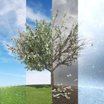 4 seasons-strips Stock Photos