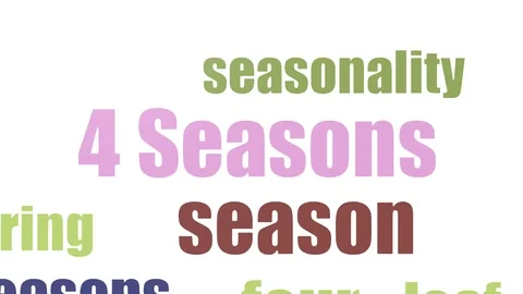 4 Seasons Tag Cloud Animated On White Background Video stock 107215832