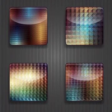 4 shiny icons Stock Illustration