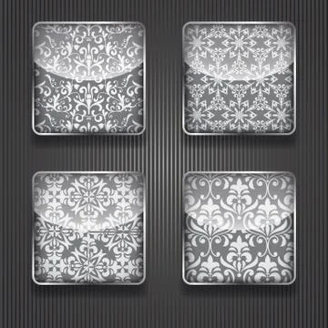 4 shiny icons Stock Illustration