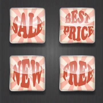 4 shiny icons Stock Illustration