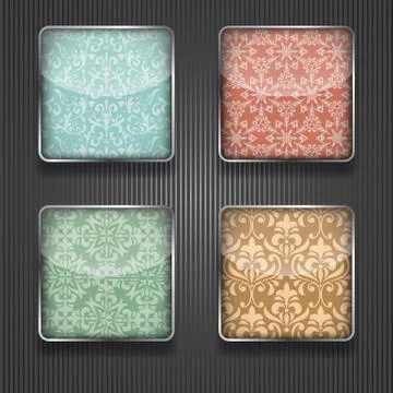 4 shiny icons Illustrazione stock