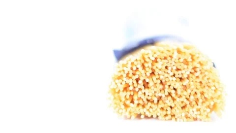 4 shots of raw spaghetti. Stock Footage 74492055